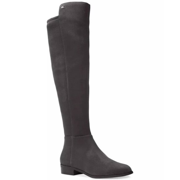 MICHAEL KORS Bromley Suede Flat Tall Riding Boots in Charcoal Size 9.5 MSRP $275 - Picture 1 of 10